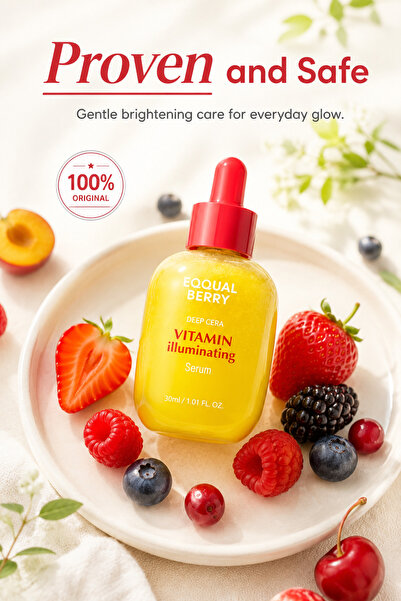 EQUALBERY EQQUALBERRY Deep Cera Vitamin Illuminating Serum 30ml – Brightening Face Serum with Acerola, Niacinamide, Tranexamic Acid & Ceramide for Dark Spots, Uneven Tone and Radiant Skin
