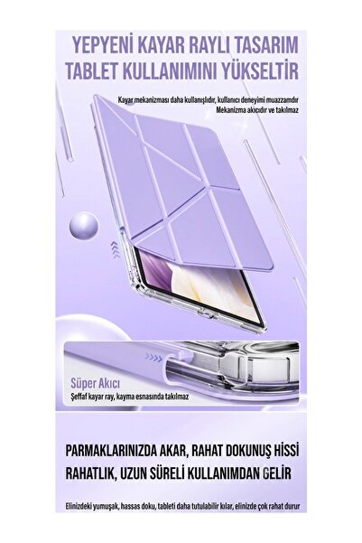 Fogy Huawei Matepad 11.5/11.5s Ile Uyumlu Kılıf Magnetik Kalem Şarj Bölmeli Uyku Modlu Şeffaf Pu Kapak