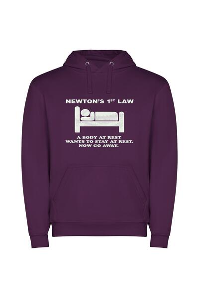 iLovePrints Eternal Rest: Newton's Law Φούτερ με κουκούλα σε χρώμα Μωβ