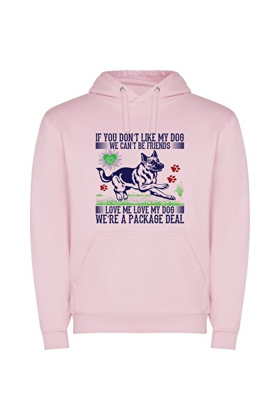 iLovePrints Furry Friendship Insignia Φούτερ με κουκούλα σε χρώμα Ροζ