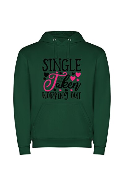 iLovePrints Single Fitness Line Formation Φούτερ με κουκούλα σε χρώμα Πράσινο