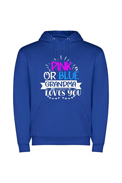 iLovePrints Colorful Love from Grandma Φούτερ με κουκούλα σε χρώμα Μπλε