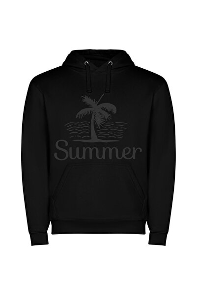 iLovePrints Serenity in Monochrome Φούτερ με κουκούλα σε χρώμα Μαύρο