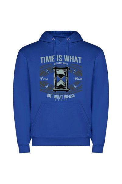 iLovePrints Time's Last Hourglass Glory Φούτερ με κουκούλα σε χρώμα Μπλε
