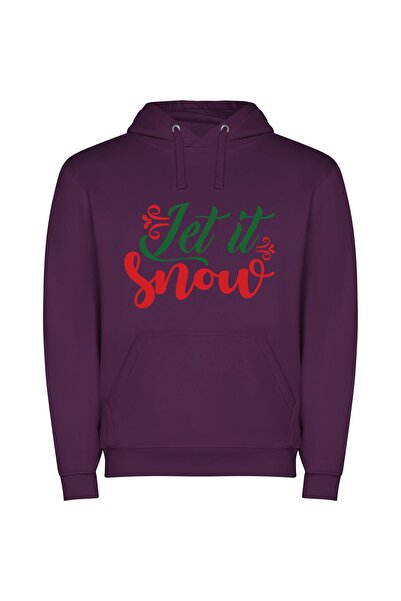 iLovePrints Snowflakes: A Holiday Glimpse Φούτερ με κουκούλα σε χρώμα Μωβ