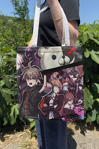 ZipZap حقيبة قماشية مطبوعة على الوجهين من Danganronpa V3، حقيبة كمبيوتر للألع...