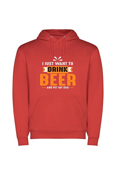 iLovePrints Brew in Style Φούτερ με κουκούλα σε χρώμα Κόκκινο