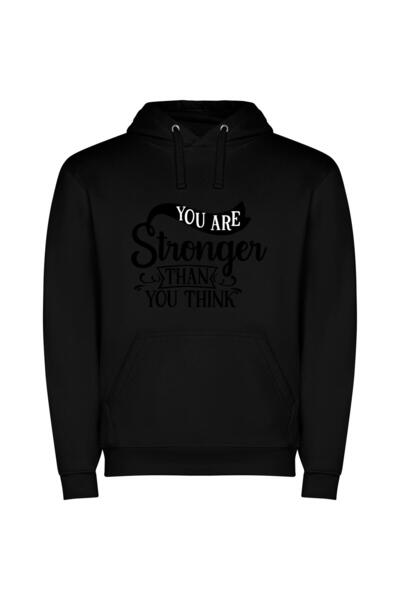 iLovePrints Unleash Inner Strength Φούτερ με κουκούλα σε χρώμα Μαύρο