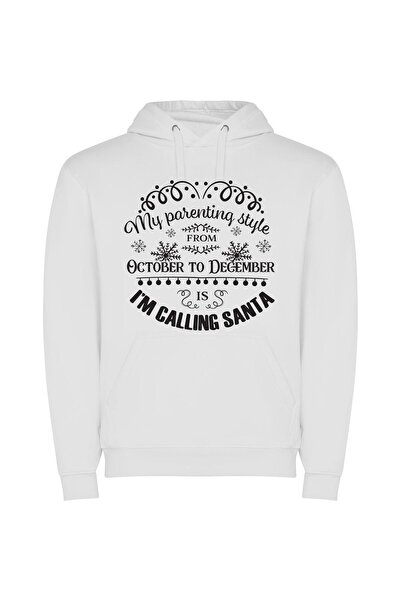 iLovePrints Elegant Monochrome Season Greetings Φούτερ με κουκούλα σε χρώμα Λ...