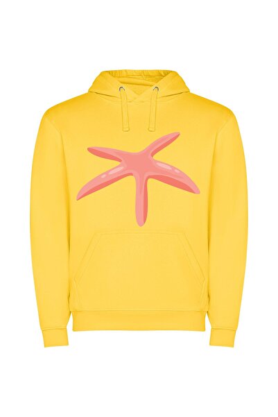 iLovePrints Pink Stellar Icon Φούτερ με κουκούλα σε χρώμα Κίτρινο