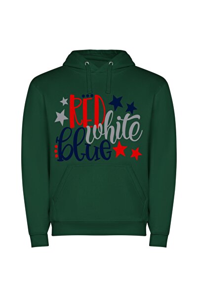 iLovePrints Star Spangled Color Show Φούτερ με κουκούλα σε χρώμα Πράσινο