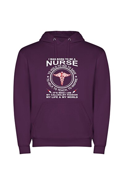 iLovePrints Pristine Medical Caduceus Φούτερ με κουκούλα σε χρώμα Μωβ