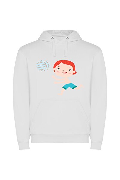 iLovePrints Colorful Sporting Expressions Φούτερ με κουκούλα σε χρώμα Λευκό
