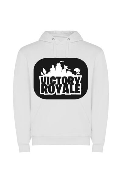 iLovePrints Fortnite's Glorious Victory Emblem Φούτερ με κουκούλα σε χρώμα Λευκό