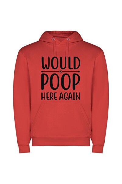 iLovePrints Colorless Feedback: Poop Edition Φούτερ με κουκούλα σε χρώμα Κόκκινο