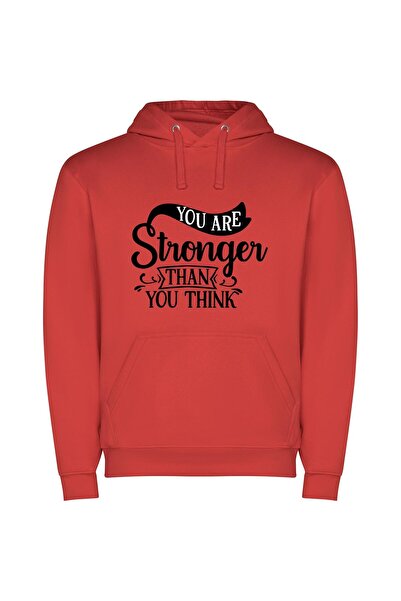 iLovePrints Unleash Inner Strength Φούτερ με κουκούλα σε χρώμα Κόκκινο