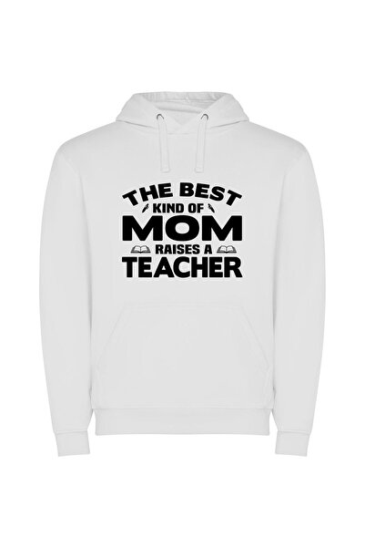 iLovePrints Mom, the Master Educator Φούτερ με κουκούλα σε χρώμα Λευκό