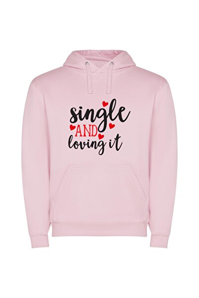 iLovePrints Solo: Embracing Self-Individuality Φούτερ με κουκούλα σε χρώμα Ροζ