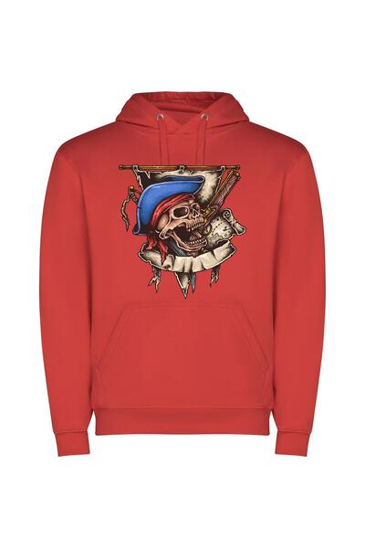 iLovePrints Pirates Unleashed: Illustrated Skulls Φούτερ με κουκούλα σε χρώμα...
