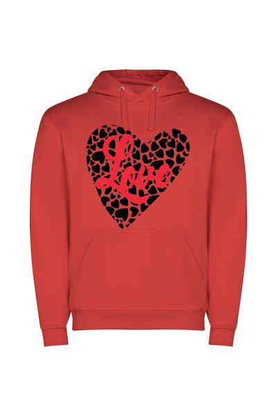 iLovePrints Love Canvas Creation Φούτερ με κουκούλα σε χρώμα Κόκκινο