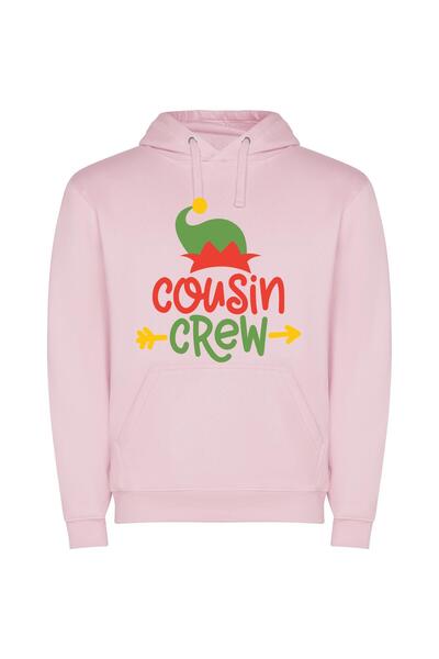 iLovePrints Cousin Crew: Elfography Φούτερ με κουκούλα σε χρώμα Ροζ