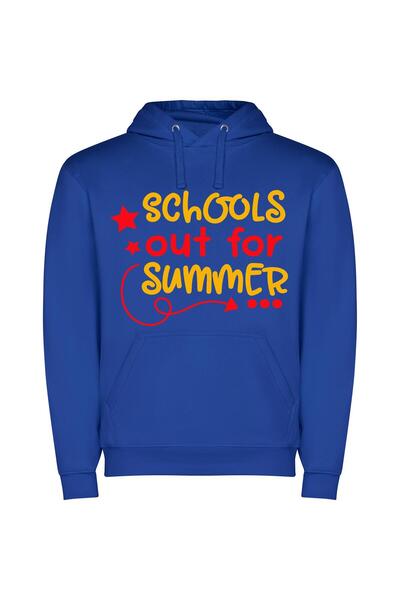 iLovePrints Summer School's Final Bell Φούτερ με κουκούλα σε χρώμα Μπλε