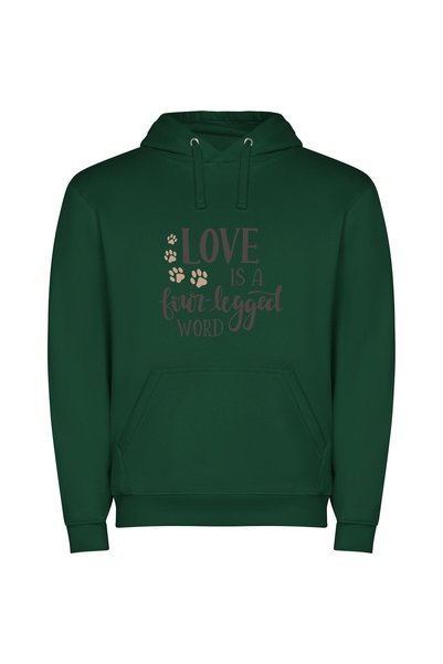 iLovePrints Pawsome Love Φούτερ με κουκούλα σε χρώμα Πράσινο
