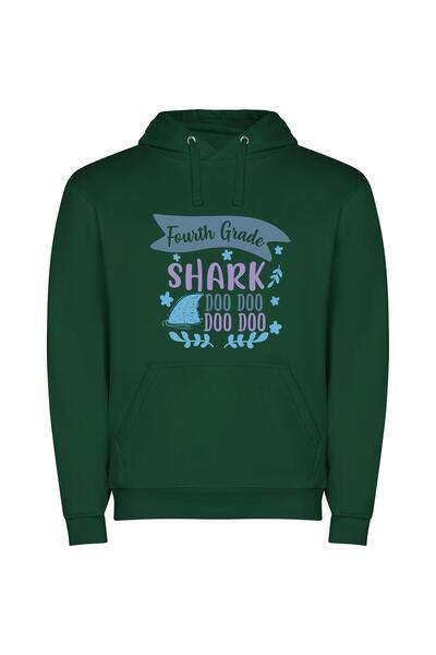 iLovePrints Sharp Shark Graphic Art Φούτερ με κουκούλα σε χρώμα Πράσινο