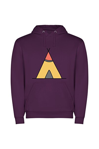 iLovePrints Red Top Teepee Dreams Φούτερ με κουκούλα σε χρώμα Μωβ