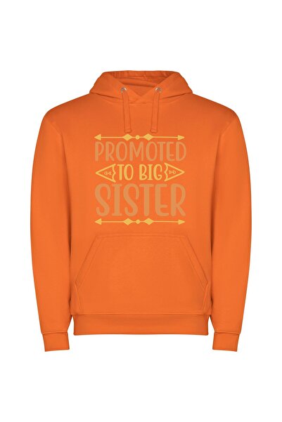 iLovePrints Sisters' Joyful Bond Φούτερ με κουκούλα σε χρώμα Πορτοκαλί