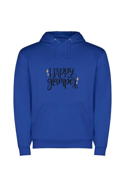 iLovePrints Glamper's Inked Euphoria Φούτερ με κουκούλα σε χρώμα Μπλε