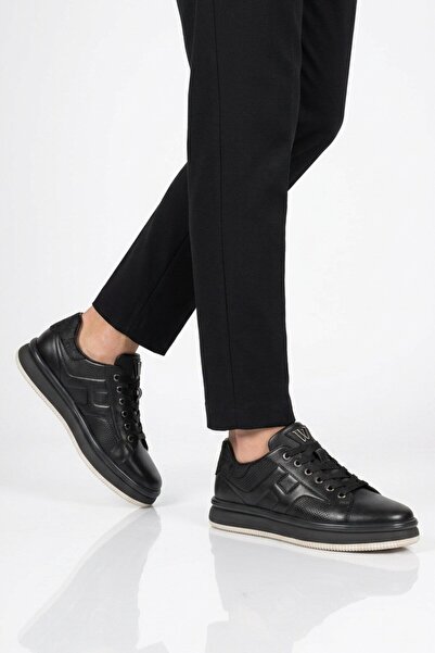 Voyager Siyah Hakiki Deri Erkek Casual Sneaker Memory Taban Premium Casual Ay...