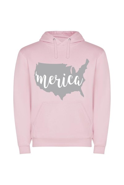 iLovePrints American Dreamscape Φούτερ με κουκούλα σε χρώμα Ροζ