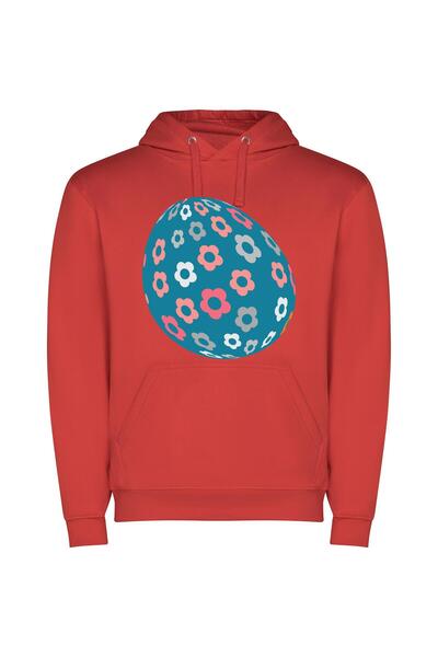 iLovePrints Floral Easter Delight Φούτερ με κουκούλα σε χρώμα Κόκκινο