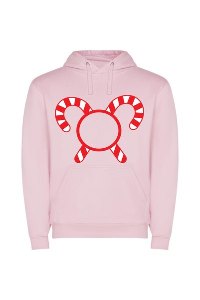 iLovePrints Minty Magnifying Cane Φούτερ με κουκούλα σε χρώμα Ροζ