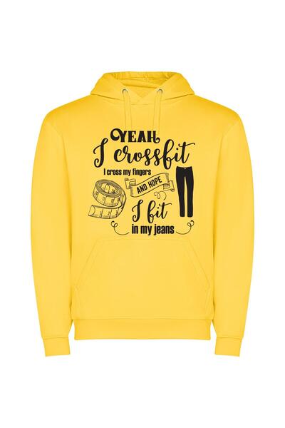 iLovePrints Fashionably Fit and Fabulous Φούτερ με κουκούλα σε χρώμα Κίτρινο