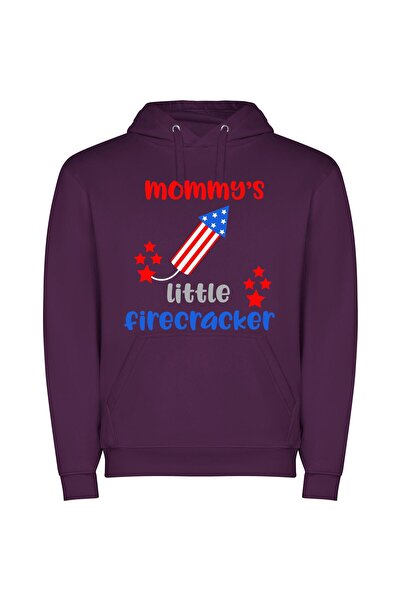 iLovePrints Patriotic Yummy Firecracker Kid Φούτερ με κουκούλα σε χρώμα Μωβ