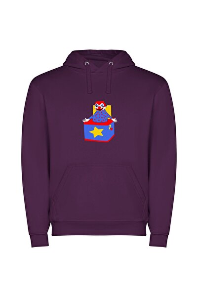 iLovePrints Enigmatic Circus Portraits Φούτερ με κουκούλα σε χρώμα Μωβ