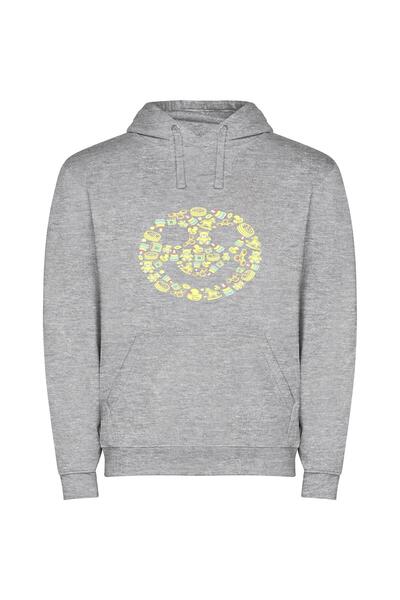 iLovePrints Lemony Pixel Flow Creation Φούτερ με κουκούλα σε χρώμα Γκρι