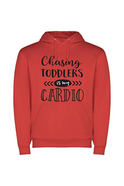 iLovePrints Toddler's Sassy Fitness Journey Φούτερ με κουκούλα σε χρώμα Κόκκινο