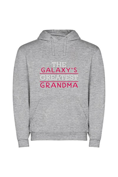 iLovePrints Grandma of the Galaxy Φούτερ με κουκούλα σε χρώμα Γκρι