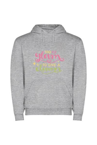 iLovePrints Glowy Glam Hand Drawn Φούτερ με κουκούλα σε χρώμα Γκρι