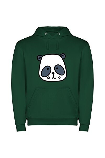 iLovePrints Panda Perfection! Φούτερ με κουκούλα σε χρώμα Πράσινο