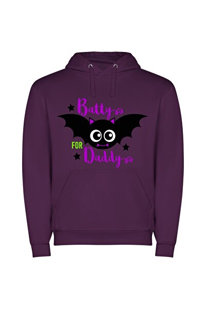 iLovePrints Starry Daddy Bats Φούτερ με κουκούλα σε χρώμα Μωβ