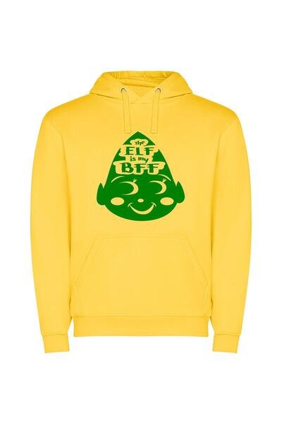 iLovePrints Mad Elf's Green Reckoning Φούτερ με κουκούλα σε χρώμα Κίτρινο