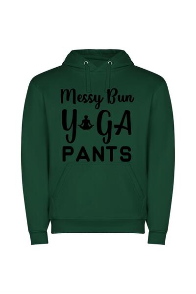 iLovePrints Chic Messy Pants Sign Φούτερ με κουκούλα σε χρώμα Πράσινο