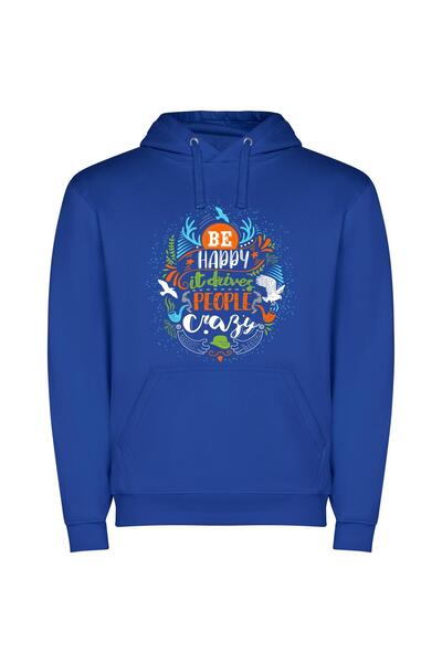 iLovePrints Creative People Unite! Φούτερ με κουκούλα σε χρώμα Μπλε