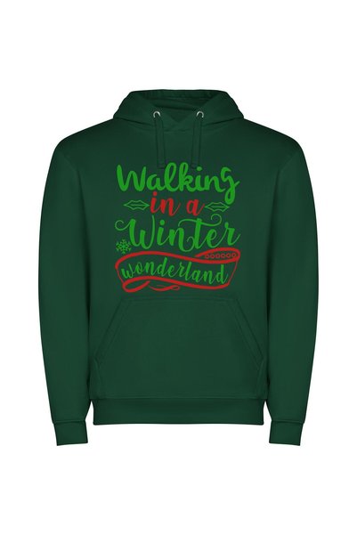 iLovePrints Winter Wanderlust: Proudly Merry Φούτερ με κουκούλα σε χρώμα Πράσινο