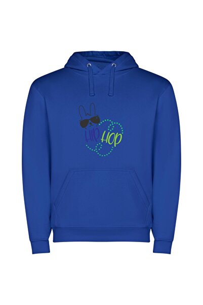 iLovePrints Bunny Grooves: Urban-Inspired Chillhop Φούτερ με κουκούλα σε χρώμ...