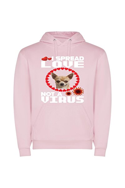 iLovePrints Corona-Chi Happiness Φούτερ με κουκούλα σε χρώμα Ροζ